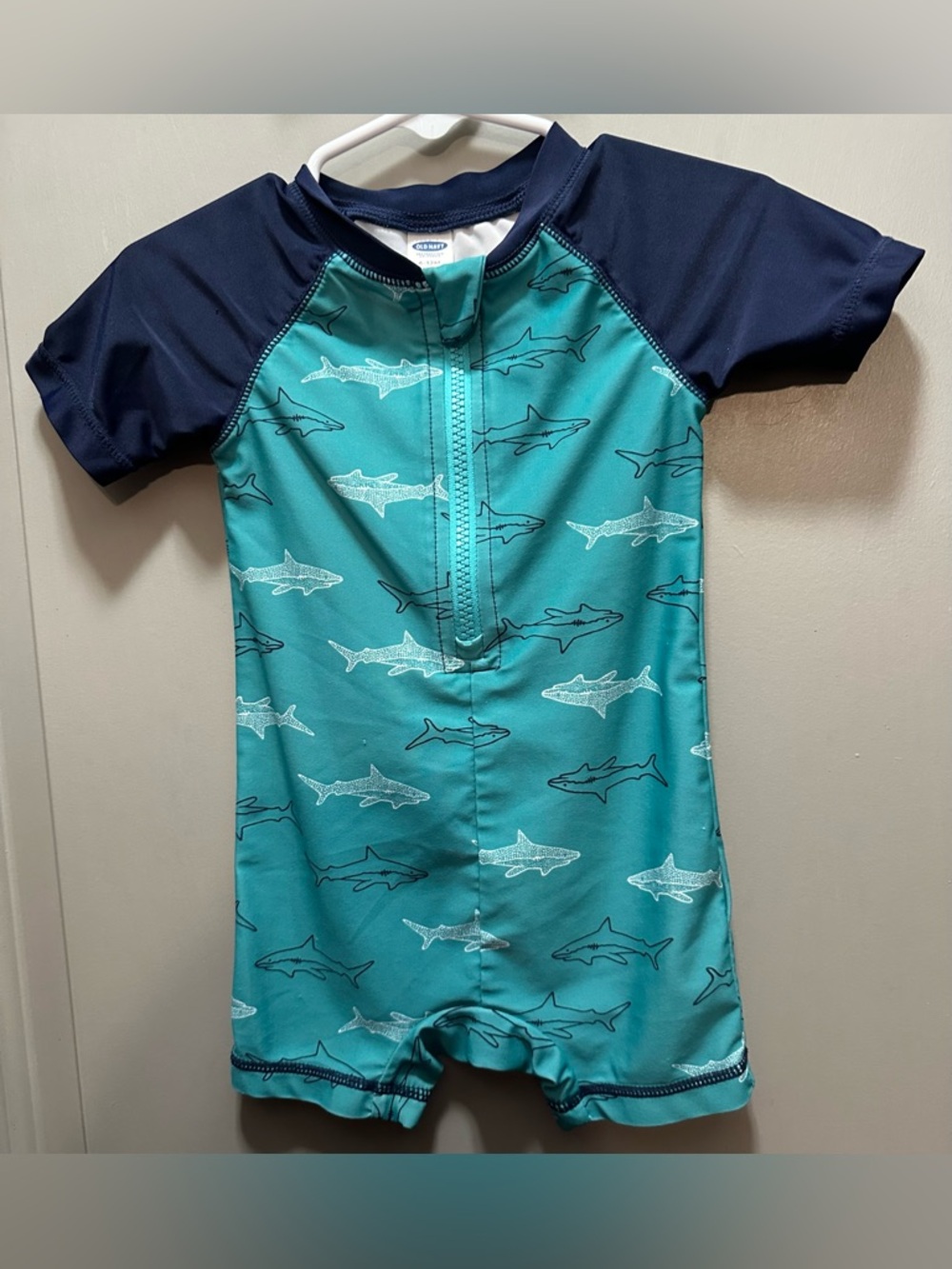 Old Navy Size 6-12 Months Shark One-piece Rashguard EUC